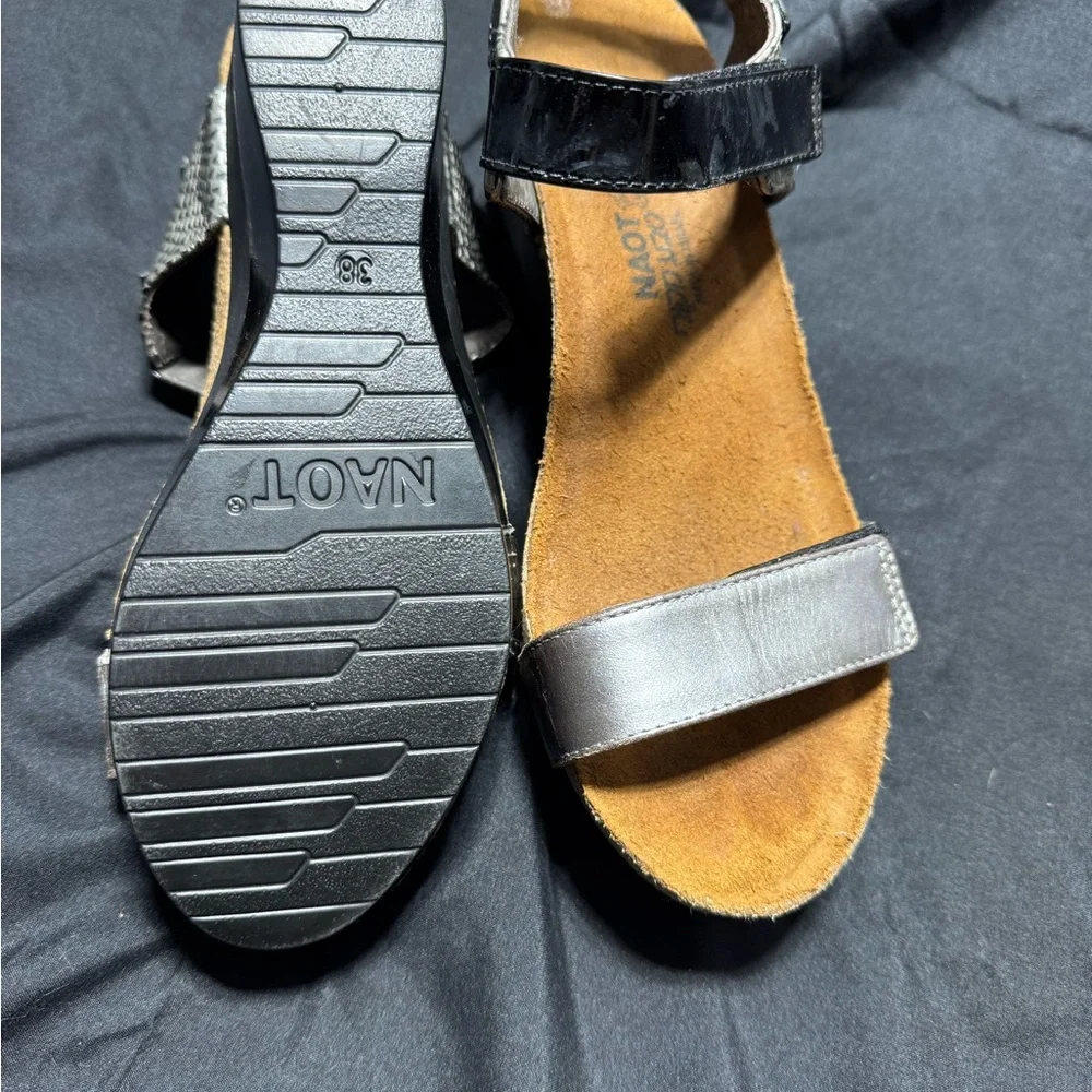 Naot Women's Sandals in Black and Silver - Picture 1 of 4